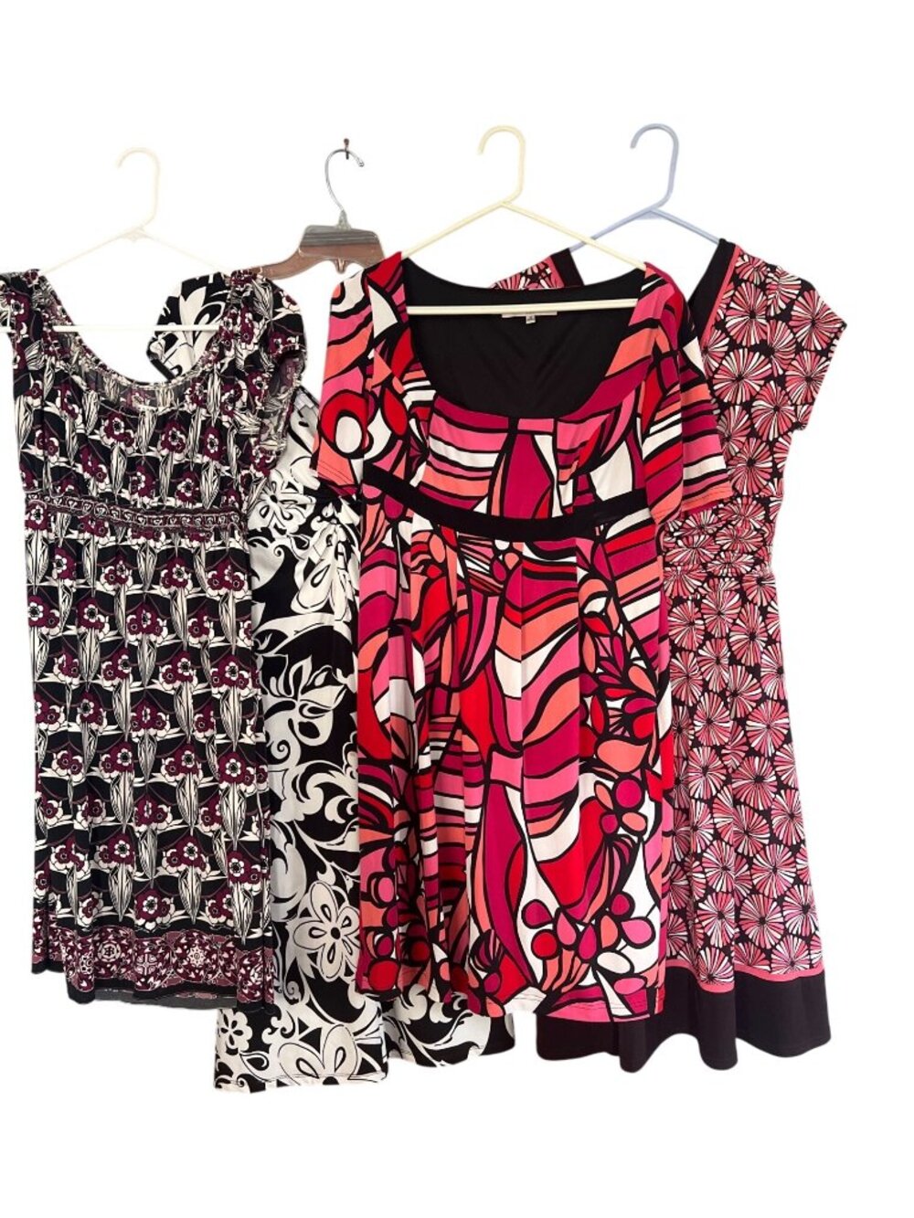 Lot Of 4 Womens Dresses Size 12 Evan Picone Max Studio Floral & Abstract Prints - Picture 1 of 13